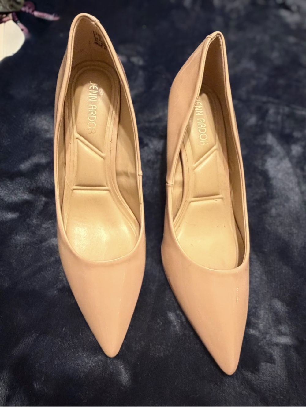 Jenn Ardor Nude Patent Pointed-Toe Stiletto Pumps - Picture 2 of 6